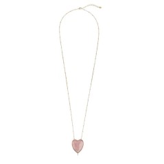 2651387-307-TU - Collar largo AGATHA PARÍS con corazón de cuarzo rosa de la colección FLY