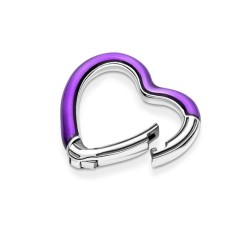 Conector en plata de ley Corazón Púrpura Brillante Pandora ME