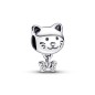 Charm en plata de ley Mascota Gato & Lazo Pandora