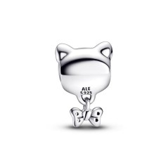 792255C01 - Charm en plata de ley Mascota Gato & Lazo Pandora