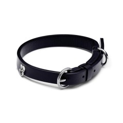 312262C01-M - Collar para Mascotas de Tejido Vegetal Negra Sin Cuero Pandora