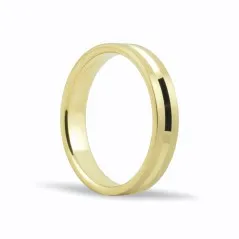 Alianza de oro 18k de 4 mm mate con franja central en brillo