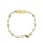 Pulsera de comunión de oro de 18k con perlas y ciconitas
