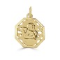 Medalla hexagonal con Angel de la guarda en oro de 18k para bebé
