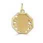 Medalla hexagonal con Angel de la guarda en oro de 18k para bebé
