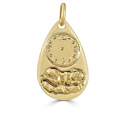 Medalla de oro 18k. para bebé con reloj e imagen del niño Jesús