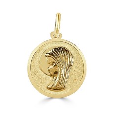 Medalla de oro 18k para bebé con la imagen de la Virgen