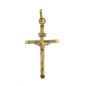 V/254 - Cruz de oro de 18 ktes. con cristo. Medidas incluida anilla: 38x18 mm. Grosor de