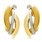 RR-5151 - Pendientes bicolor de oro 18k con 1 circonita