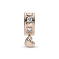 HEART 14K ROSE GOLD-PLATED CLIP WITH CLEAR CUBIC ZIRCONIA AND SILICONE GRIP