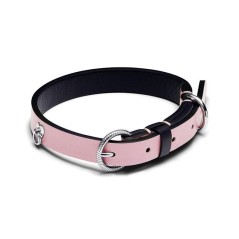 312262C02-S - Collar Pandora para Mascota en tela Rosa y Negro sin cuero