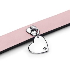 312262C02-S - Collar Pandora para Mascota en tela Rosa y Negro sin cuero