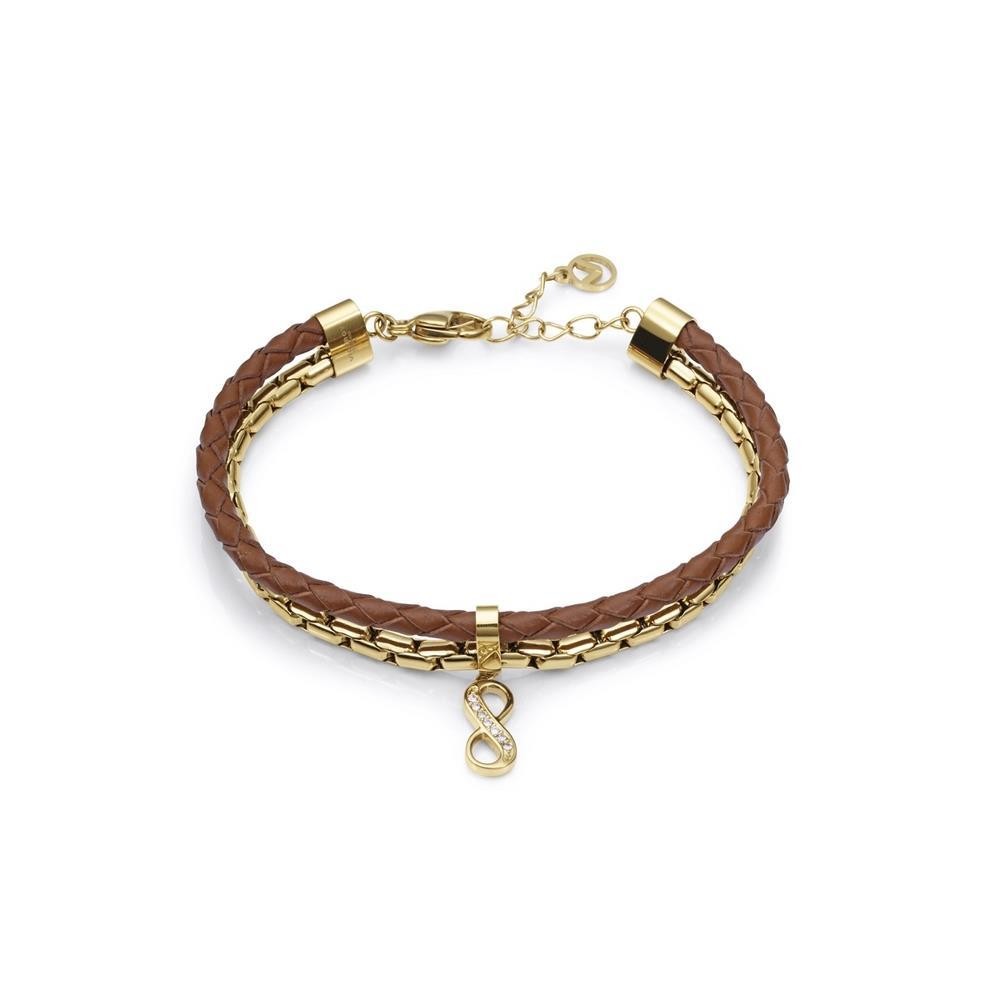 15143P09011 - Pulsera Viceroy Fashion de acero e ip dorado y piel 