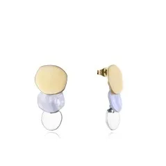 15142E01012 - Pendientes Viceroy Fashion de acero e ip dorado con madre perla