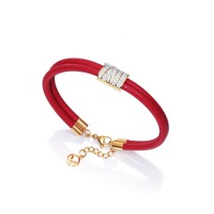 75065P09019 - Pulsera Viceroy Fashion de piel roja y circonitas para mujer