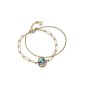 15074P01012 - Pulsera Viceroy Fashion de acero doble cadena dorada con pieza abalone para mujer