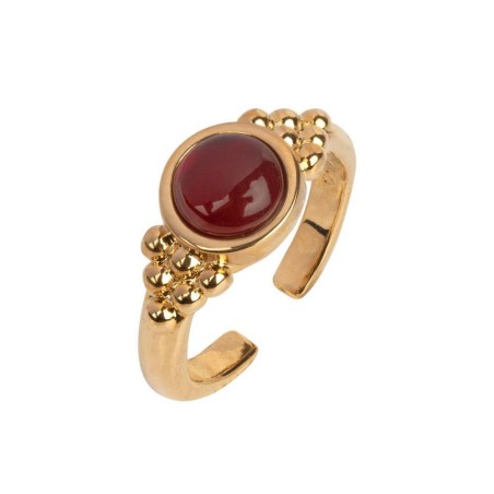 Anillo acabado Oro 18kt Ágata Roja Racimos T16-20