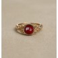 Anillo acabado Oro 18kt Ágata Roja Racimos T16-20