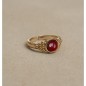 Anillo acabado Oro 18kt Ágata Roja Racimos T16-20