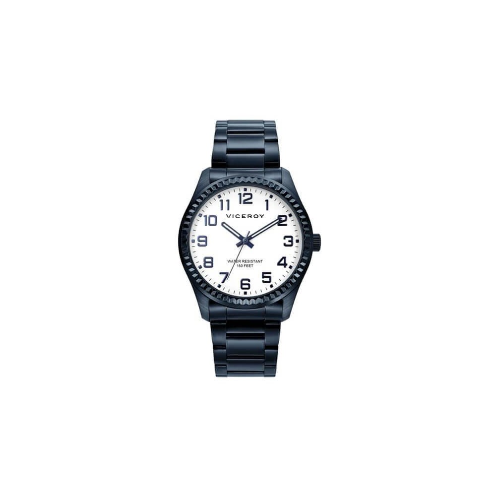 40525-34 - Reloj de Hombre brazalete de acero e ip azul  