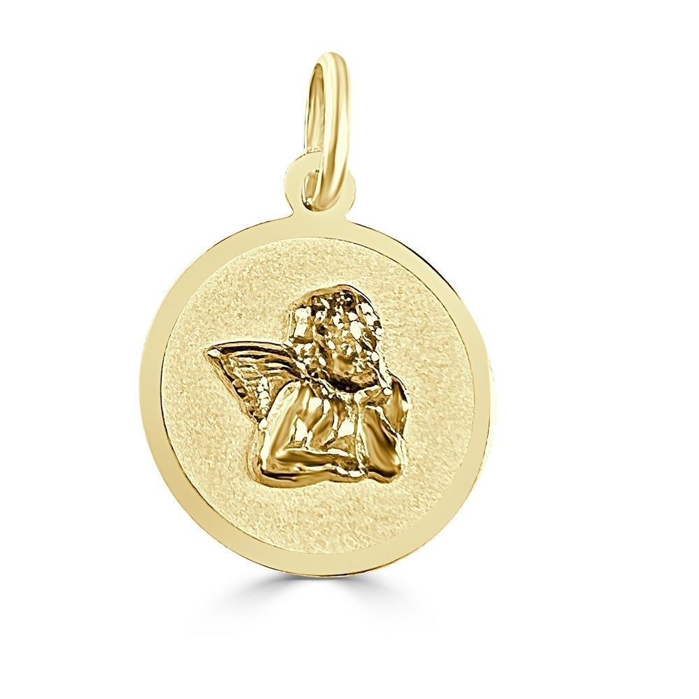 RR-5246 - Medalla de Angel de la guarda para bebé en oro de 18k