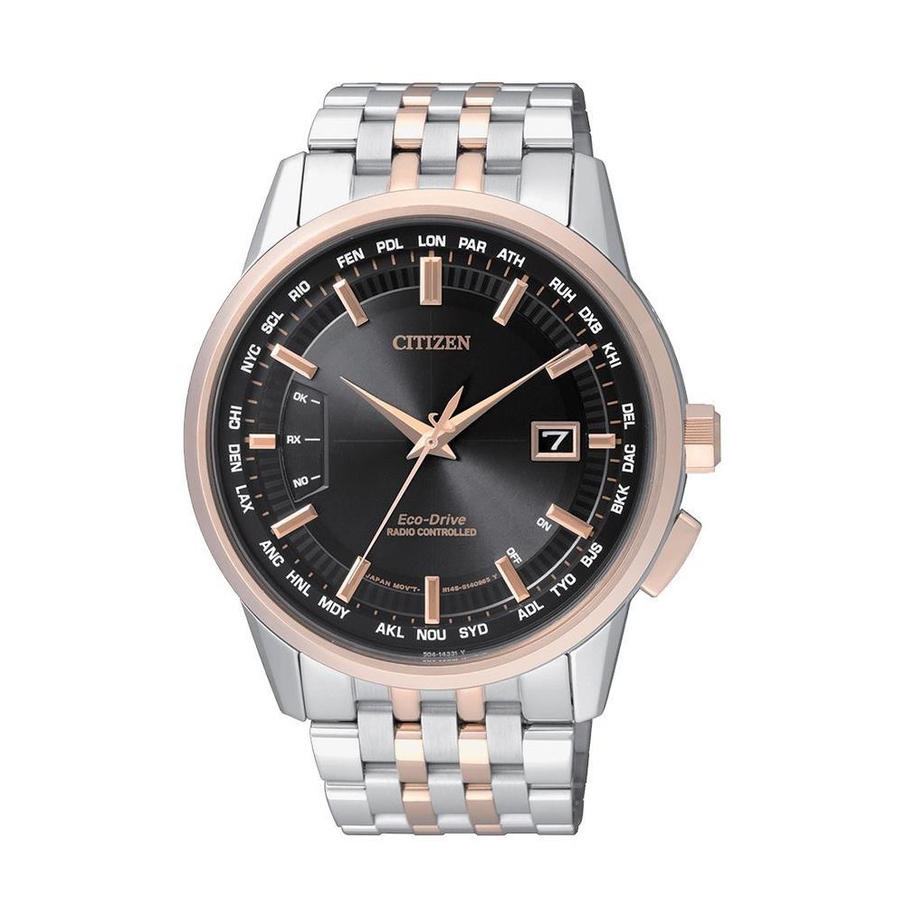 CB0156-66E - Reloj Radiocontrolado Eco-Drive hombre bicolor ip rosa