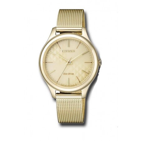 EM0502-86P - Relo LADY Eco Drive mujer de acero chapado oro