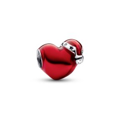 792336C01 - Charm en plata de ley Corazón Navideño Rojo Metálico