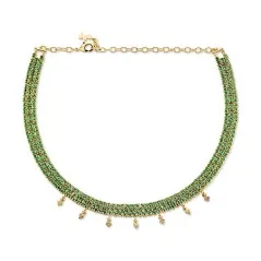 Choker de AGATHA PARÍS con baño de oro y pampillas con circonitas verdes