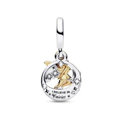 762517C01 - Charm Colgante en plata de ley y con un recubrimiento en oro de 14k Campanilla Noche Celestial de Disney