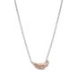 382575C01-45 - Collar en plata de ley y con un  recubrimiento en oro rosa de 14k Pluma Curvada Flotante en Dos Tonos