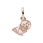 Charm Colgante Doble con un recubrimiento en oro rosa de 14k Mariposa Rosa & Cita 