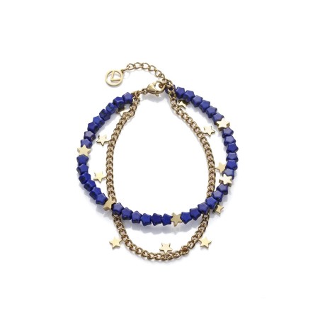 Pulsera Viceroy Fashion dorada multi piedras azules con estrellas para mujer