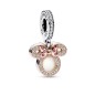 782615C01 - Charm Colgante Doble en plata de ley y con un recubrimiento en oro rosa de 14k Silueta Minnie Mouse de Disney Pandor