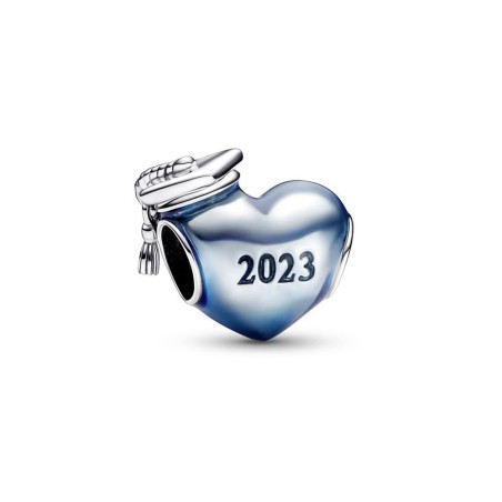 Charm en plata de ley Corazón Azul Graduación 2023 Pandora