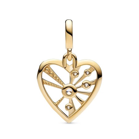 762691C01 - Medallón Pandora ME con un recubrimiento en oro rosa de 14k Corazón & Rayos Pandora