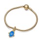 Charm Colgante con un recubrimiento en oro de 14k Hamsa Azul Opalescente Pandora