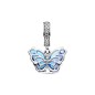 Charm Colgante de Cristal de Murano en plata de ley Mariposa Azul Pandora