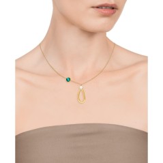 Collar ip dorado con perla y cristal verde para mujer de Viceroy Fashion