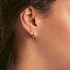 Piercing mini FLOR6 - Cristal / Dorado