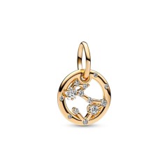 Charm Colgante con un recubrimiento en oro de 14k Zodiaco Piscis Pandora
