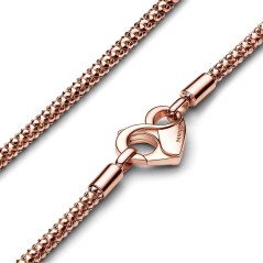 Collar Pandora Moments con un recubrimiento en oro rosa de 14k Cadena con Tachuelas Pandora