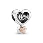 789372C00 - Charm Pandora de plata de Mamá y corazón rose