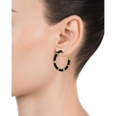 14110E01010 - Pendientes Viceroy Fashion de acero e ip negro y dorado con circonitas para mujer