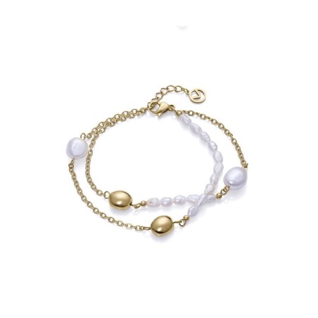 14092P01012 - Pulsera Viceroy Fashion de acero e ip dorado con perlas naturales para mujer