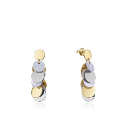 14090E01012 - Pendientes Viceroy Fashion de acero ip dorado madre perla para mujer