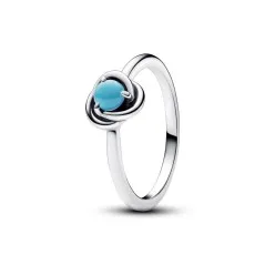 Anillo en plata de ley Círculo Eternity Azul Turquesa