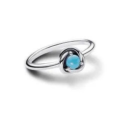 Anillo en plata de ley Círculo Eternity Azul Turquesa