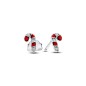 292996C01 - Pendientes de botón en plata de ley Bastón Caramelo Rojo Brillante​