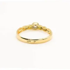 Z-29323 - Anillo bicolor de oro de 18 kilates con 1 circonita central